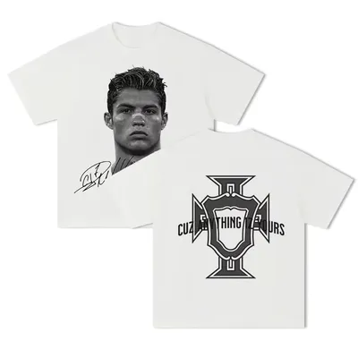 Cristiano Ronaldo fútbol superestrella Super moda impresa camiseta de manga corta hombres desgastado