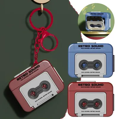 Vintage Tape Recorder Couple Gift Keychain Mini Recordable Mini Retro Cassette Recorder Classic Fun