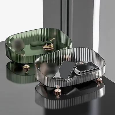Multipurpose Acrylic Cosmetics Organizer Practical Large Capacity Vanity Tray Bathroom Storage