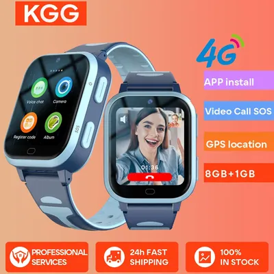 KGG 4G Kids Smart Watch ROM 8GB Video Call Phone Watch Call Back Monitor Alarm Clock Phone Android