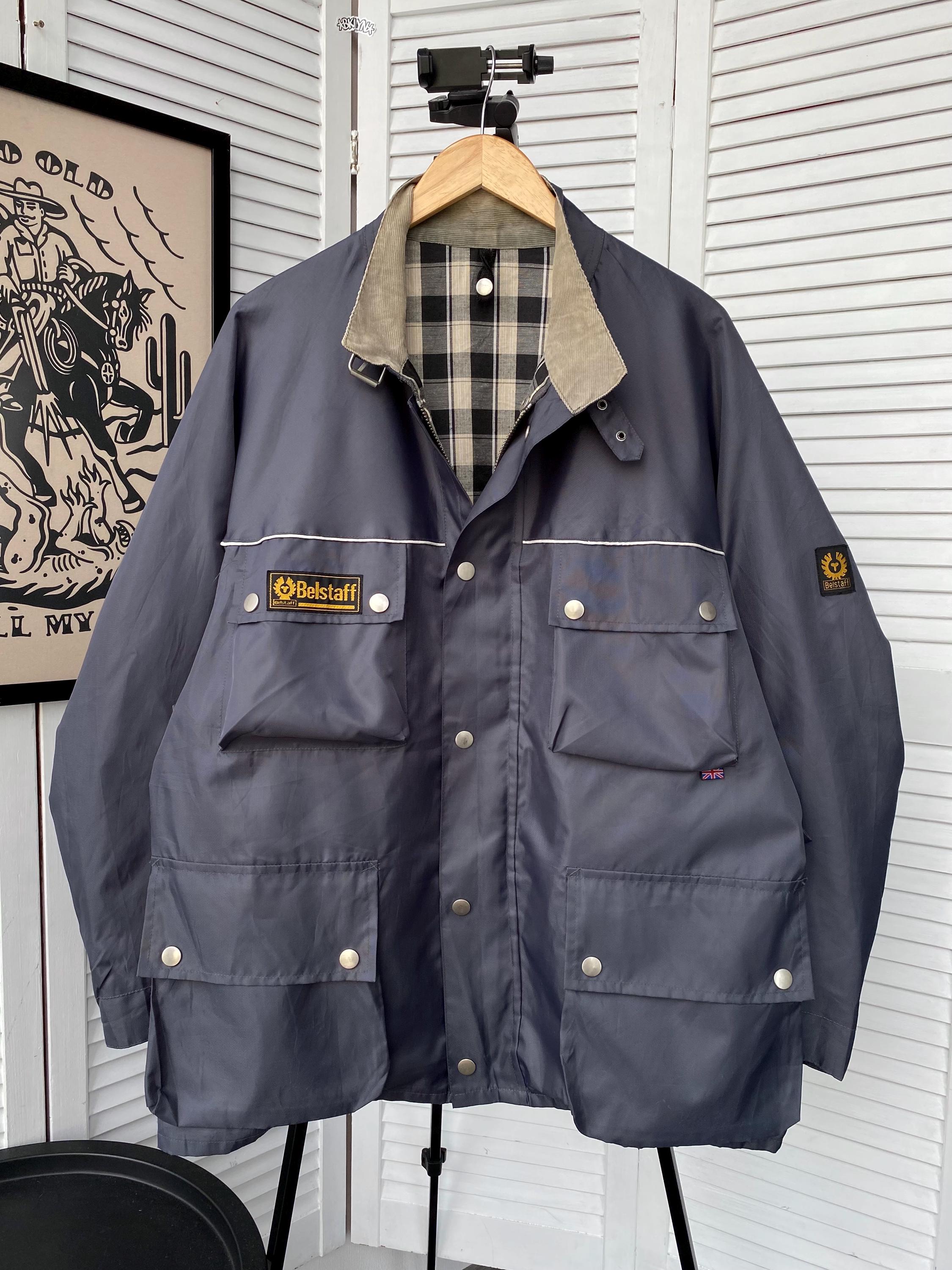 Giacca vintage Belstaff Trialmaster Moto Multi Pocket Nylon Uomo Taglia XL