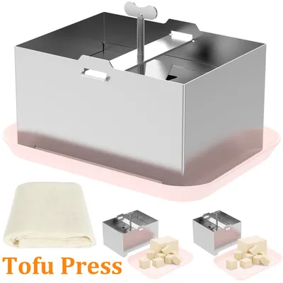Tofu Press Mould Cheese Making Molds Food Grade Stainless Steel Tofu Maker Press Mold Kit Homemade