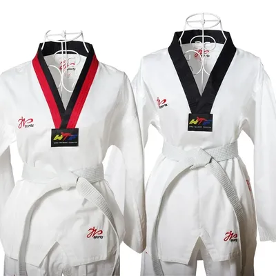 White Taekwondo Uniform For Competition Daily Training WTF Logo Karate Judo Dobok Clothes Children