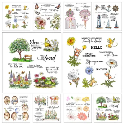 Fishing Thanks Flowers Clear Stamps And Cutting Dies Wish French German For Dies Scrapbooking New Arrival 2025 Card Making Craft