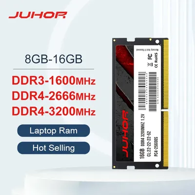 JUHOR Memoria Ram DDR4 8GB 16GB 2666mhz 3200mhz DDR3 8GB 1600mhz Sodimm Notebook High Performance