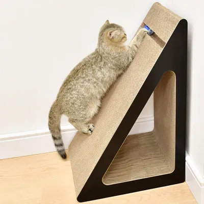 Triangular cat scratching board toy corrugated paper vertical cat scratcher durable cat scratching