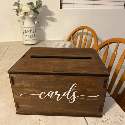 A Simple Country Wooden Wedding Gift Box, DIY Retro Style Decoration Cassette, Used for Welcome,