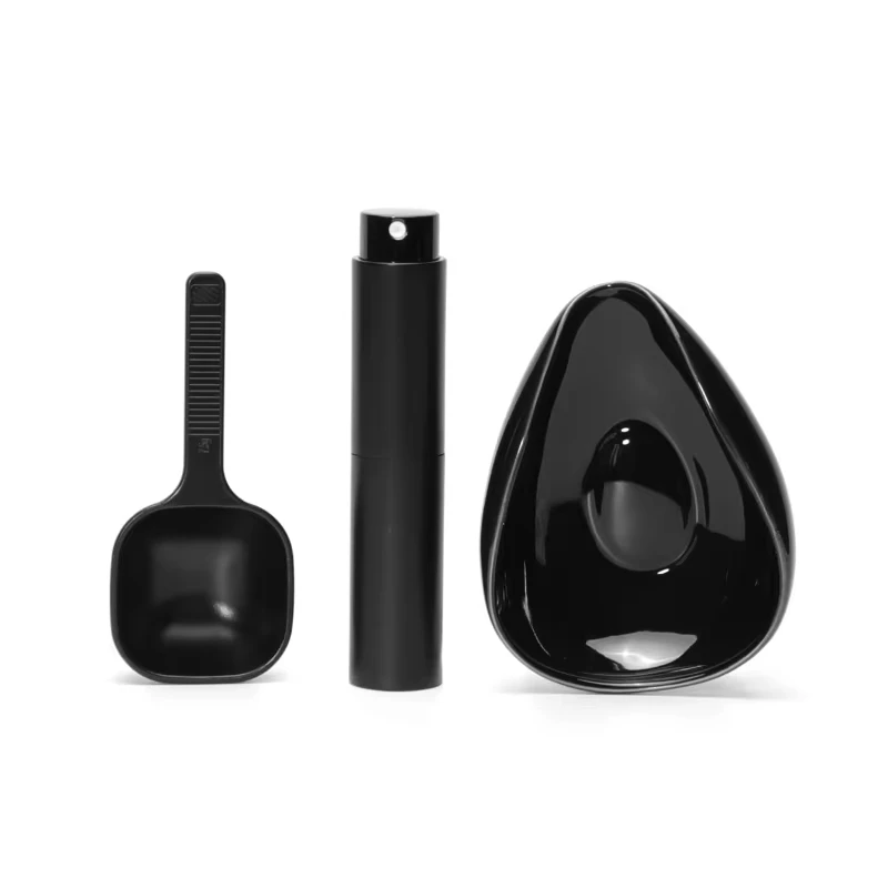 Leeseph Coffee Bean Dosing Cup and Spoon Set, Ceramic Dosing Vessel Measuring Tray Kit for Coffee or Tea, Espresso Accessories