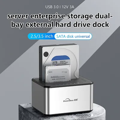 Blueendless dual Bay HDD Box Docking Station SSD case offline clone SATA to USB 3.0 Adapter