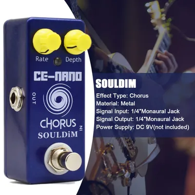 SoulDiM Mini Chorus Effect Pedal Electric Guitar Effect Pedal True Bypass Guitar Parts & Accessories