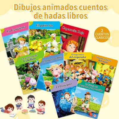Set of 10 Spanish Storybooks, Ages 3-8, Fun Reading, Boost Imagination, Early Learning, Educational