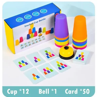 Montessori Baby Stacking Cups Sensory Infant Toys Educational Intellectual Enlightenment Color