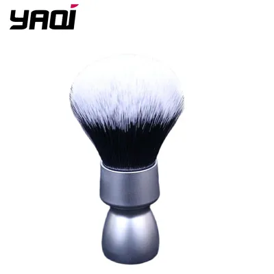 YAQI Heavy Metal Handle Synthetic Hair Tuxedo Knot Shave Brush for Men Shaving