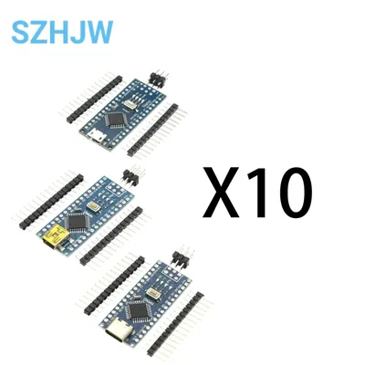 10pcs Nano 3.0 With Bootloader Compatible Controller Mini/Type-C/Micro USB CH340 USB Driver 16Mhz