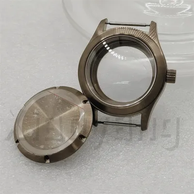 36MM/39MM Brushed Brass Bronze Diver Pilot Watch Case AR Blue Domed Sapphire Crystal Fit NH34 NH35 NH36 NH38 NH70 ETA2824 PT5000