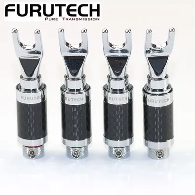 Furutech CF-201(R) Pure copper solder-free carbon fiber Banana Y plug U-plug Speaker amplifier with