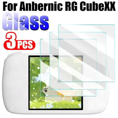 1-3PCS Tempered Glass Film For Anbernic RG CubeXX Handheld Game Screen Protector HD Clear Full Cover Scratch Film For RG Cube XX