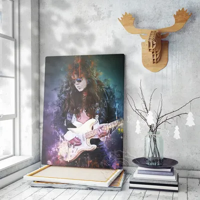 Sweden Famous Guitarist Yngwie Malmsteen Watercolour Art Poster, Neo Classical Metal Music Singer