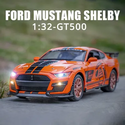 1:32 Ford Mustang Shelby GT500 Alloy Sports Car Model Diecast Metal Car Model Simulation Sound and