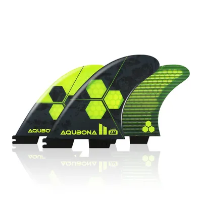 AQUBONA Surfboard Fins Honeycomb Fiberglass Performance Tri Fin Compatible with Single Tab or Twin