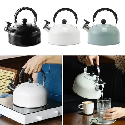 3L Whistle Kettle Electroplated Bronze Handle Whistle Coffee Tea Kettle Universal Gas Induction