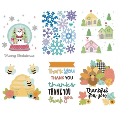 2024 New Metal Cutting Dies Christmas Autumn Bees Decoration Scrapbooking Emboss Clipbook Template