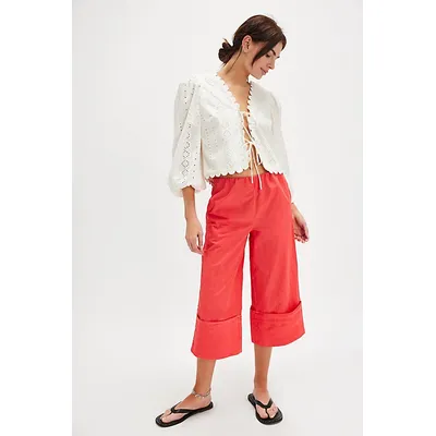 Lula Cuff Pants at Free People in Flame Red, Size: XS