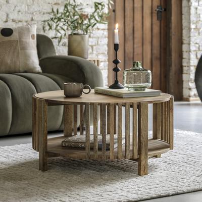 Harora Slatted Wood Storage Coffee Table