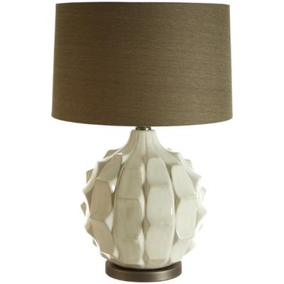 White Irregular Moulded Ceramic Table Lamp