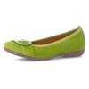 Ballerina GABOR, Damen, Gr. 37, grün (apfelgrün), Ziegenveloursleder, unifarben, modisch, Schuhe, flache Schuhe, Slipper mit Hovercraft Luftkammern-Laufsohle