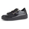Plateausneaker GABOR, Damen, Gr. 40, schwarz, Lackleder, glänzend, casual, Schuhe, Freizeitschuh, Halbschuh, Schnürer mit edlen Schmuck-Motiven