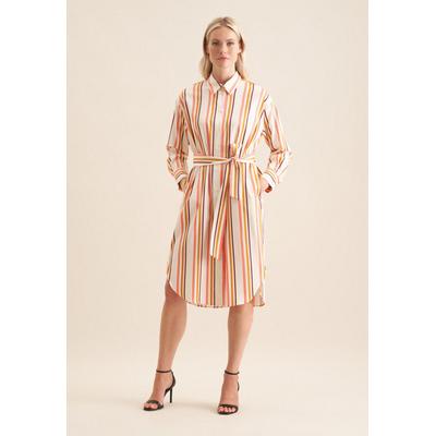 Sommerkleid SEIDENSTICKER "Schwarze Rose", Damen, Gr. M (38), Normalgrößen, rosa (rosa, pink), 69% Baumwolle 25% Polyamid/Nylon 6% Elastan, gestreift, oversize, Langarm, Kleider, Langarm Kragen Streifen Image