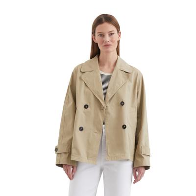 Outdoorjacke MARC O'POLO "aus Organic Cotton-Twill", Damen, Gr. 38, beige (dusty sand), Obermaterial: 100% Baumwolle, un