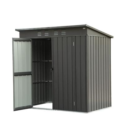 GDFStudio - Summit Galvanized Steel Backyard Storage Shed with Windows and Lockable Door