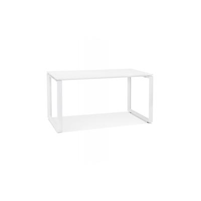 Schreibtisch Weiß Holz Metall | Gerader Designer Bürotisch mit Moderner Optik | Arbeitstisch mit Melaminbeschichtung | Kadima Design Image