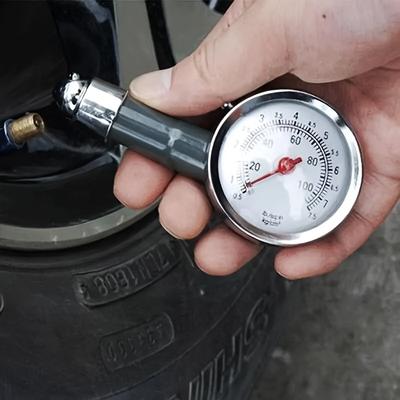 TEMU Mechanical Tire Pressure Gauge â€“ Handheld Air Pressure Tester For Car Tyres, Dial, Monitor With Psi/bar Measurements