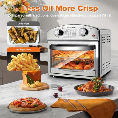 TEMU Plumchef 13 Quart 4 Slices Air Fryer Convection Toaster Oven With Reference Menu, 1500w, 7 In 1 Multifunction With Roast, Bake, Grill, , Toast, Dehydrate, ,