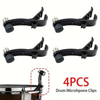 TEMU 4pcs Abs Drum Microphone Clips With Xlr Connector - Shockproof Rim Mount For Drum Mic Secure Clamping