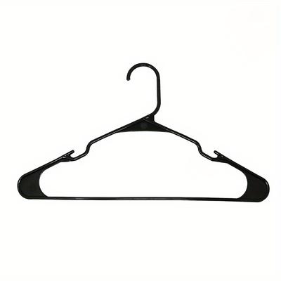 TEMU Pack Of 50 Adult And Teen Hangers, Black, Strong And Plastic, Ultra-thin, Non-slip, With Slots, Space-saving, Suitable For Jackets, Dresses, Shirts And Trousers, Space-saving , Organising Clothes