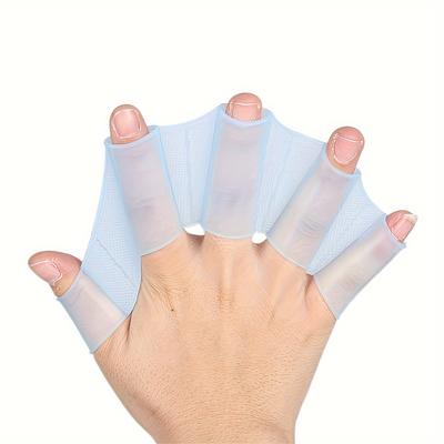 TEMU Silicone Gloves For Swimming - Ideal Training Gear, Blue, Pair, Swimming Training Equipment