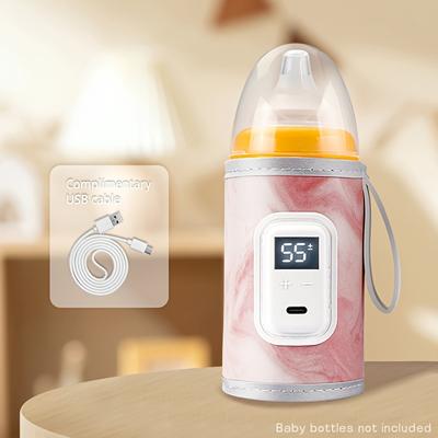 TEMU Intelligent Bottle Warmer Sleeve With 21 Temperature Settings And , Real-time Temperature , Having Memory , Universal Most Baby Bottles, Support Multiple (mobile Power, Car Usb, Charging Head)