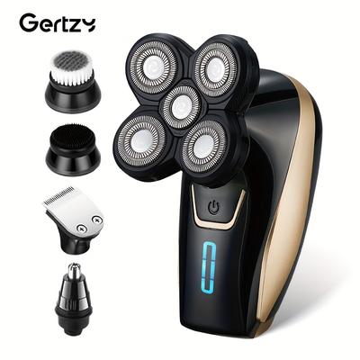 TEMU Upgraded Electric Head Shaver With 5 - Cordless, Rechargeable, Electric Razor With Rotary Blades For Men - Achieve A Smooth, Bald Head With Ease