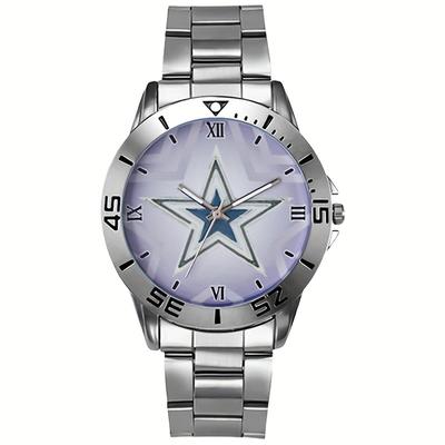 TEMU Men' Stainless Watch With Dial - Roman , Transparent Purple-tinted Design, Quartz Movement, Perfect Gift For Men