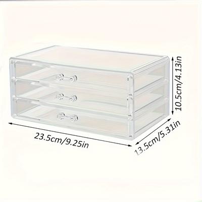 TEMU Zlxtxpor Acrylic Nail Polish Organizer - Transparent Storage For Gel, Lipstick, Beads & Jewelry - Large Capacity Display Case