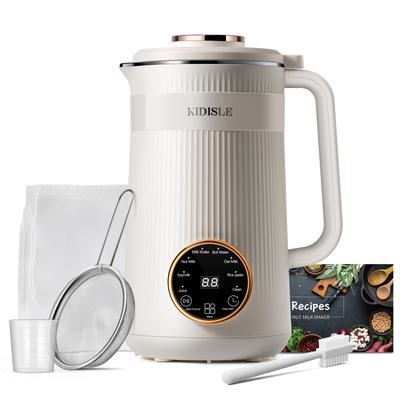 TEMU 32oz - Automatic , Oat, & Soy Milk Machine With Delay Start/ Warm/boil Water - Digital Display, Stainless Steel Filter Included - Ideal For Homemade Plant-based Beverages, White