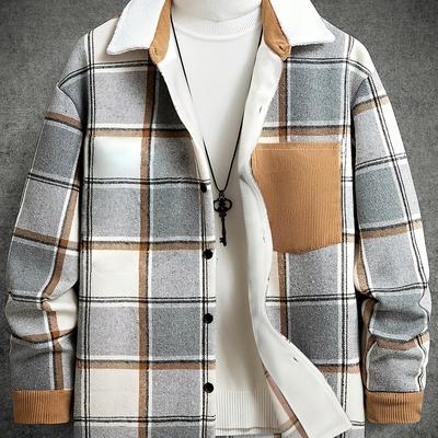 TEMU - Men' Casual Checkered Jacket