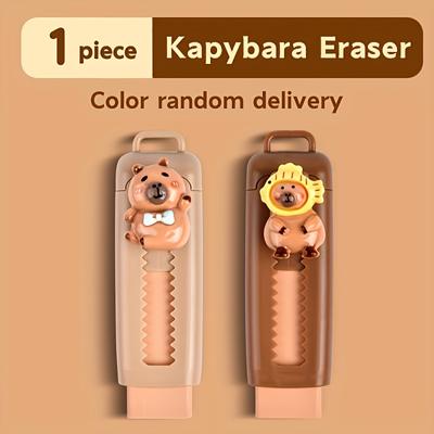 TEMU 2-pack Kapibala Cartoon Erasers, , No Smudge Or , Clean Erasing For Pens, Pencils, And Markers