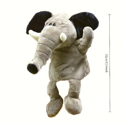 TEMU Elephant Shaped Hand Puppet Pet Interactive Plush Play Toy, Stuffed Animal Doll For Dogs, No Battery Required, Soft Fabric, Elephant Decor