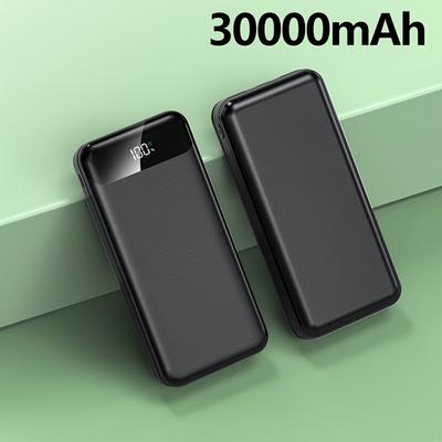 TEMU 30000mah Large Capacity Portable Power Bank, Suitable For Charging Electronics/mobile Phone Devices, With Led Display/dual /multiple Colors From, Portable Emergency Power Supply Device For