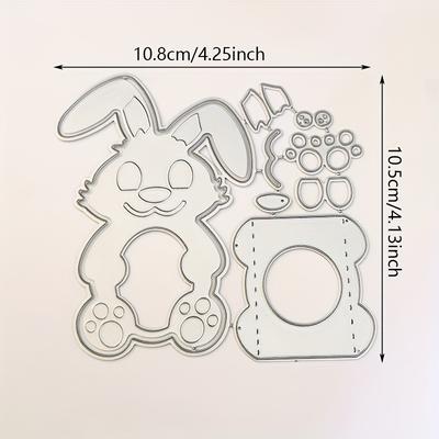 TEMU A Cutting Template For A Golden Easter Bunny Egg Holder For Pc, Used For Decorating Scrapbook Albums With Embossed Diy Paper Cards.